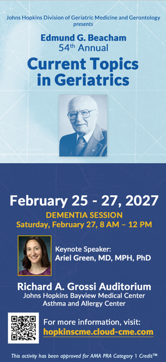 Edmund G. Beacham 54th Annual Current Topics in Geriatrics Banner